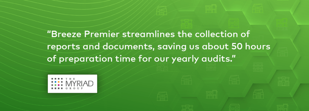 Breeze Premier streamlines the collection of reports and documents, saving us about 50 hours of preparation time for our yearly audits.